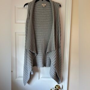 Loft Gray Ribbed Knit Women's Sweater Vest